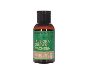 BenecosBIO - Mini gel doccia 2 in 1 Bio canapa pelle e capelli - cresce l'erba - vegano - plastica riciclata