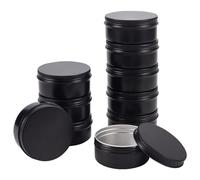 BENECREAT 10 Pack 150ml Contenitore cosmetico Rotondo in Alluminio con Tappo a Vite - Ideale per conservare Piccole Cose (Nero)
