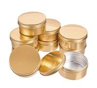 BENECREAT 10 Pack 150ml Contenitore Rotondo in Alluminio con Contenitore cosmetico con Tappo in Filo - Ideale per conservare Piccole Cose (Oro)