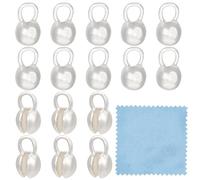 BENECREAT 10 pezzo di 925 perline di Copertura A Crimpare In Argento Sterling, Punte di Perline Rotonde Da 7.5x4.5 mm Estremità Calotta, Copertura Del Nodo A Conchiglia per La Creazione, Foro: 1.6 mm