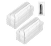 BENECREAT 100 Portamonete A Cupola In Plastica Trasparente, Bustine di Balsamo per Labbra, Porta Burrocacao Rettangolare Impermeabile per Progetti Fai Da Te, Diametro Interno 76x20mm