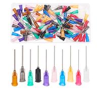 BENECREAT 100PCS 1 Pollice 10 Aghi di siringa con Punta smussata di Diverso Calibro Ago di erogazione con 201 perni in Acciaio Inox per la Ricarica di inchiostri e liquidi e siringhe