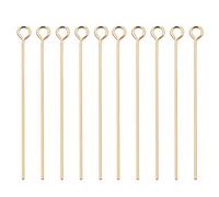 BENECREAT 100PCS Chiodini Occhiello Placcato 18K Oro per Bigiotteria - Eye Pin di Ottone per Monili Design, Creazione di Gioielli, Bracciali, Collane, Catene 45x0.7mm