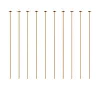 BENECREAT 100PCS Chiodini Testa Piatta Placcato 18K Oro Reale Chiodini da Bigiotteria Pin Testa Piatta per Gioielli Design Creazione di Gioielli Bracciali collane Catene 45x0.7mm