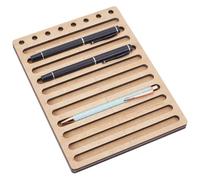 BENECREAT 11 Slot per Penna A Inchiostro per Incisione Laser, Portapenne in MDF da 16.5x22cm, Jig di Fissaggio per Penna Creativa per Incisori Personalizzati