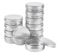 BENECREAT 12 Pack 100ml Lattina di Alluminio Scatola Rotonda in Alluminio con Tappo a Vite Contenitori in Metallo - Ideale per Conservare Spezie, Dolci, tè o Pillole (Platino)
