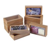 BENECREAT 12 Pz Scatola per Cassetto In Carta Kraft, Scatole di Cartone Rettangolari Da 17.2x10.2x4.2cm per Confezioni Regalo, Regali, Gioielli, Artigianato e Feste.