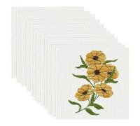 BENECREAT 12 pz. Tela per Punto Croce In Plastica, 14 pezzi, Tessuto Aida Bianco Floreale Da 15x15cm, Forniture per Ricamo e Cucito per L'Arte e L'Artigianato Fai Da Te