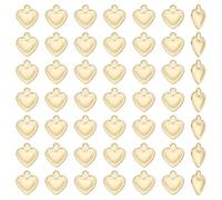 BENECREAT 150 pz Ciondoli di Cuore Dorato, Gocce di Cuore 3D In Acciaio Inossidabile per La Creazione di Accessori per Gioielli Fai Da Te per Collane, Bracciali, Orecchini e Matrimoni, 8x10x0.8mm