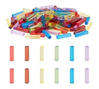 BENECREAT 156 pz Dado Rettangolare Vuoto, Pezzi Degli Scacchi In Acrilico Da 6 Colore per Realizzare Dadi Creativi, Oggetti di Scena per Giochi Da Tavolo, Insegnamento Della Matematica, 25x5x5mm