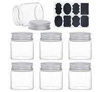 BENECREAT 15PCS 50ml Bottiglie di Vetro Trasparente con Tappo a Vite in Alluminio con 2 Fogli di Etichette per Erbe Aromatiche Piccoli Oggetti Bomboniere per Matrimoni