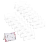 BENECREAT 16 pz. Porta Nome In Plastica Trasparente con Pellicola, Espositore per Targhetta con Nome A Forma di V Da 15x8x10cm per Tavolo, Ufficio, Conferenza D'Affari, Matrimoni, Partito