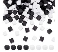 BENECREAT 160 pezzi 2 colori 7,5 mm cubi vuoti in acrilico, angoli arrotondati, blocchi quadrati bianchi neri con scatola portaoggetti per fai da te, giochi da tavolo, bomboniere