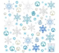 BENECREAT 174 Pezzo di Decorazione per Riempitivo per Vaso A Tema Natalizio Invernale, Perle Galleggianti A Forma di Fiocco di Neve per Porta Pennelli da Trucco, Matrimonio, Arredamento