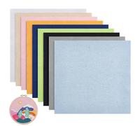 BENECREAT 18 Foglio di Tessuto Ricamato in Lino Quadrato in 9 Colori, Tessuto per Ricamo A Punto Punto 25x25 cm per Accessori di Abbigliamento e Artigianato, 2 Fogli/Colore