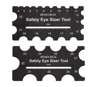 BENECREAT 2 attrezzi di sicurezza in legno, righello di misurazione con diametro di 4 ~ 32 mm, attrezzo per lavori fai da te, installazione occhi di orso, produzione di bambole, 8 x 16 cm