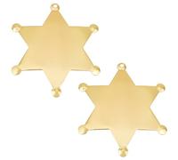 BENECREAT 2 Distintivi Sceriffo Stella Lega Dorata, Spille A Forma di Stella d'oro, Spille in Lega Grezze - Accessori Western per Cappelli, Giacca, Costumi Cowboy e Decorazioni