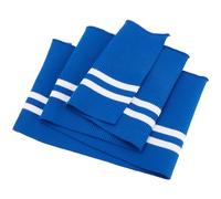 BENECREAT 2 pezzo di Tessuto A Coste In Fibra Elastica A Righe 14.5x95 cm, Materiale di Finitura per Polsini per Colletto con Cinturini Blu Medio con Linea Bianca, 1.5mm di Spessore