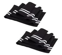 BENECREAT 2 Pezzo di Tessuto A Costine in Fibra Elastica, Cinturino in Maglia con Motivo A Strisce Nere, Polsini, Fasce per Il Collo per Rifinire e Bordare, 14x95cm, 2 mm di Spessore