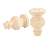 BENECREAT 2 pz. Terminali in Legno di Faggio Grezzo, Terminali per Aste per Tende da 10x6cm, Finiture Decorative Artigianali per Il Montante del Letto, Puntale per Asta della Bandiera,Sedia A Dondolo