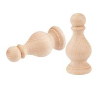 BENECREAT 2 pz. Terminali in Legno di Faggio Grezzo, Terminali per Aste per Tende da 4x9cm,Finiture Decorative Artigianali per Il Montante del Letto, Puntale per Asta della Bandiera,Sedia A Dondolo