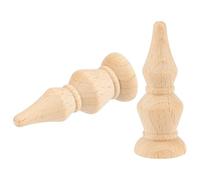 BENECREAT 2 pz. Terminali in Legno di Faggio Grezzo, Terminali per Aste per Tende da 5x2cm, Finiture Decorative Artigianali per Il Montante del Letto, Puntale per Asta della Bandiera, Sedia A Dondolo
