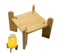 BENECREAT 2 set di Supporto per Distributore di Bambù, Supporto per Distributore di Bevande BurlyWood, Distributore di Bevande In Vetro per La Casa, Parti, Eventi di Ristorazione, 18.5x18.5x13cm