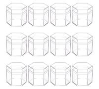 BENECREAT 20 confezione di Contenitori Esagonali, Espositore In Plastica con Scatole Piccole In Acrilico Trasparente Da 6.8x5.8x5.5 cm con Coperchio per Cappelli per Regali, Matrimoni, Bomboniere