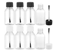 BENECREAT 20 Pack 30ml Bottiglia di Plastica Vuota Riutilizzabile per Vernice con Tappo a Spazzola Bianco e Nero per Pigmento per Unghie