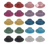 BENECREAT 20 pz Cappelli In Miniatura, 10 Mini Cappelli Da Festa Del Tè Colorati, Cappellini Piccoli e Piccolissimi, Mini Base Rotonda per Cappello Fascinator per Feste, Festa Del Tè e Del Cocktail