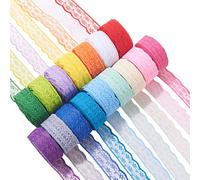 Benecreat, 20 rotoli di nastro in pizzo floreale in colori assortiti largo 2,22 cm, 183 metri in totale, per decorazioni nuziali, cucito, nastri per capelli, confezioni regalo