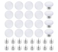 BENECREAT 20 set di Bottoni di Ricambio per Berretto Da Baseball Bianchi Da 14.5mm, Bottoni per Cappello A Cilindro In Cotone, Bottoni per Cappello A Cilindro ...