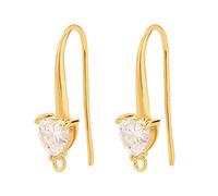 BENECREAT 20PCS Placcato in 18K Oro Cubic Zirconia Ganci per Orecchino Fili per Orecchio con Ciondoli Passanti per Gioielli Fai da Te Che Fanno Il Mestiere