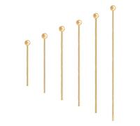 BENECREAT 220PCS Chiodini Occhiello Testa con Palla Placcato in Oro Reale 18K Chiodini da Bigiotteria Perni a Sfera di Dimensioni Miste per Orecchini Fai-da-Te, Risultati per la Creazione di Gioielli