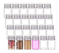 BENECREAT 24 Confezione da 8 ml di Mini Barattoli Cosmetici Vuoti in Vetro, Piccole Fiale Trasparenti, Flaconi di Vetro Vuoti con Cappelli in Alluminio Avvitati per La Conservazione