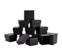 BENECREAT 24 Pack Scatola di cartone nera Craft Box con velluto Elegante pad per Ring Presentazione, Per la Confezione Dei Regali di Natale,4,3x4,3x3,3cm