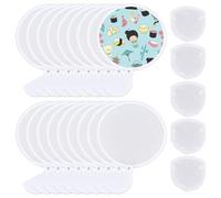 BENECREAT 24 pz Ventilatore A Disco Volante Pieghevole Bianco da 25cm con Maniglia e Borsa, Ventagli in Nylon per Sublimazione per Bomboniere di Nozze e attività All'Aperto