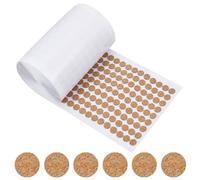 BENECREAT 2500 pz. 10mm di Cuscinetti Adesivi in Sughero,Puntini di Sughero Rotondi Piatti Dischi di Sughero,Tappetino in Sughero per Armadi e Tavoli,Protezioni Antiscivolo per Mobili,1.5mm Spessore