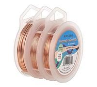 BENECREAT 3 Rotoli Filo per Gioielli 0.3/0.6/1mm Filo di Rame Resistente all'appannamento per la Produzione di Perle per la Realizzazione di Anelli e Altri Gioielli