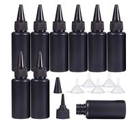 BENECREAT 30 Pack 30ml Confezione da Erogazione in Plastica Nera Bottiglie di Colla UV con Tappo, Tramogge a Imbuto per Resina UV, Artigianato Fai-da-Te, Colla, Liquidi
