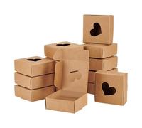 BENECREAT 30 PCS Scatole da Regalo con Cuore Vuoto Modello, Scatola di Carta 7.5x7.5x3cm Contenitore Superiore per Cioccolato, Biscotti, Artigianato, Gioielli, Scatoline Portaconfetti
