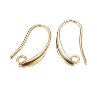 BENECREAT 30PCS Placcato 18K Oro Sheel Leverback Ganci per Orecchini Fili Auricolari con Anelli Pendenti per Gioielli Fai da Te Che Fanno Mestiere