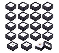 BENECREAT 36 Pezzi Nero Pietra preziosa Scatola di plastica Trasparente Pietra Nuda Scatola di Gioielli Quadrata Nera 2,95 x 2,95 x 1,65 cm Adatto per Pietre preziose, Gioielli, Accessori