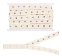 BENECREAT 4.6 m Nastro A Scatto in Metallo per Cucire Nastro Beige con Bottoni A Pressione Nastro da 20 mm in Cotone con Bottoni A Pressione Nastro A Scatto per Lavori di Cucito Fai da Te