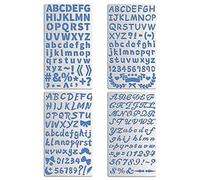 BENECREAT 4 PCS Stencil in Metallo - Stencil in Metallo con Numero di Lettere Miste per Intaglio del Legno, Combustione del Legno, Incisione e Progetto di Scrapbooking
