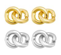 BENECREAT 4 pezzi anelli di collegamento in argento sterling 925, anelli di collegamento bicolore per la creazione di gioielli, dimensione 3 mm, per connettori per perline e componenti artigianali