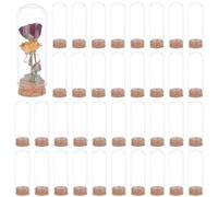 BENECREAT 48 Set di Vetrine Decorative A Cupola, Barattoli Decorativi A Cupola Da 80x30mm, Campana Espositiva A Cupola per La Conservazione Dei Fiori, Esemplari, Decorazioni Artigianali