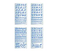 BENECREAT 4pcs 177x101mm Alfabeto Number Metal Stencils Modello di Stencil in Acciaio Stile 4 per Intaglio su Legno, Disegni e Progetto di Incisione su Legno, Incisione e Scrapbooking