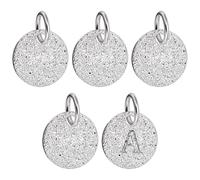 BENECREAT 5 Ciondolo con Targhette A Disco In Argento Sterling 925, Stampi Grezzi Da 6mm con Anello di Congiunzione per Collane, Bracciali, Gioielli Fai Da Te, Foro: 2.5mm