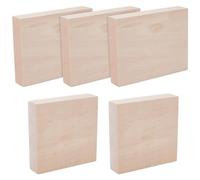 BENECREAT 5 pz di Blocchi per Intaglio In Tiglio, Kit di Blocchi di Legno Grezzo per Intaglio Quadrato per Arte e Artigianato Fai Da Te, Intaglio, Intaglio, 10x10x2.5cm e 12.5x10x2.5cm